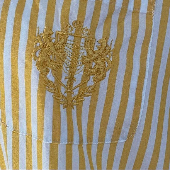 Rafaella Petites Button Down Shirt in Yellow and White Stripes size 8 - Picture 6 of 11